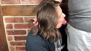 Facefucking a youtuber with on-again-off-again cumshot in her mouth
