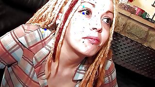Skinny Ginger Punk Teen Nataly Divine on every side Dreadlocks Pickup increased by Fuck