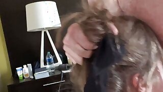 Accomplished sucking leads to cum throughout over innocent girl's face.